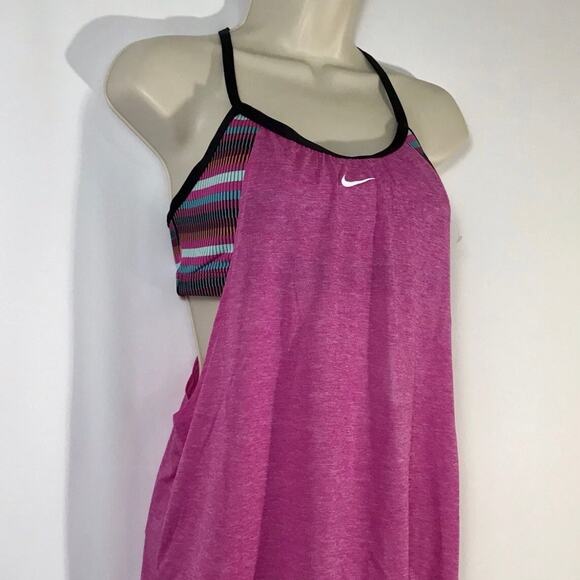 NWT Nike Women’s Pro Dri‑FIT Tank Top • Size M • Multi‑Color Stripe Detail - Picture 6 of 11